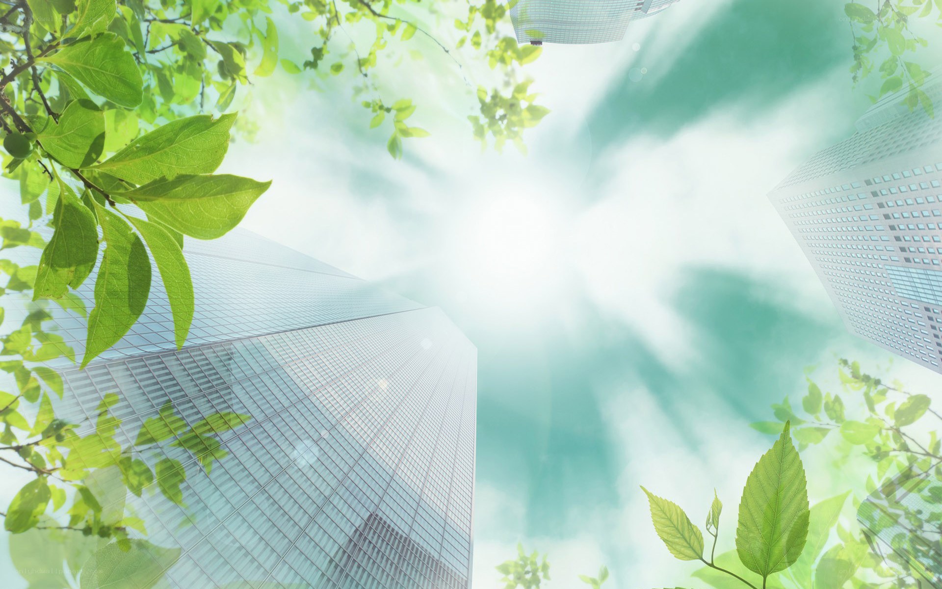 green city skyscrapers