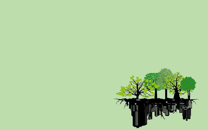green cityscape with trees