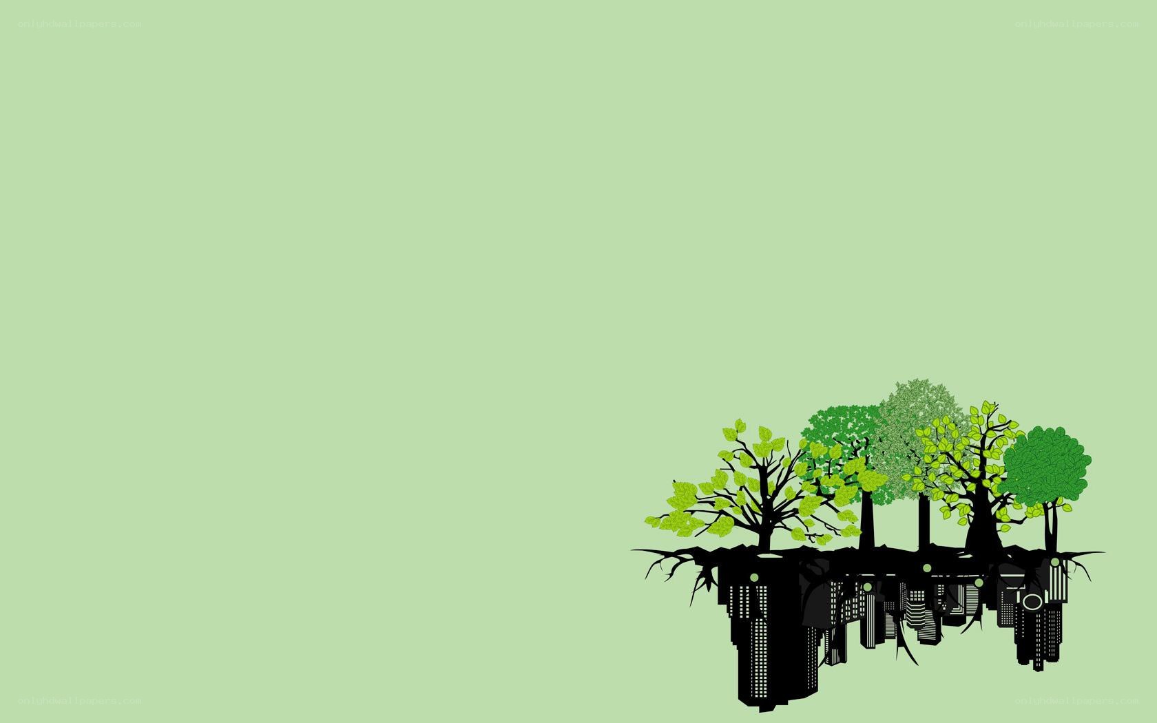 green cityscape with trees