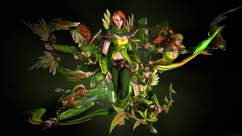 Green-clad archer in motion