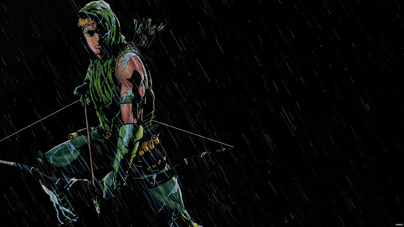 Green-clad Archer in Rain