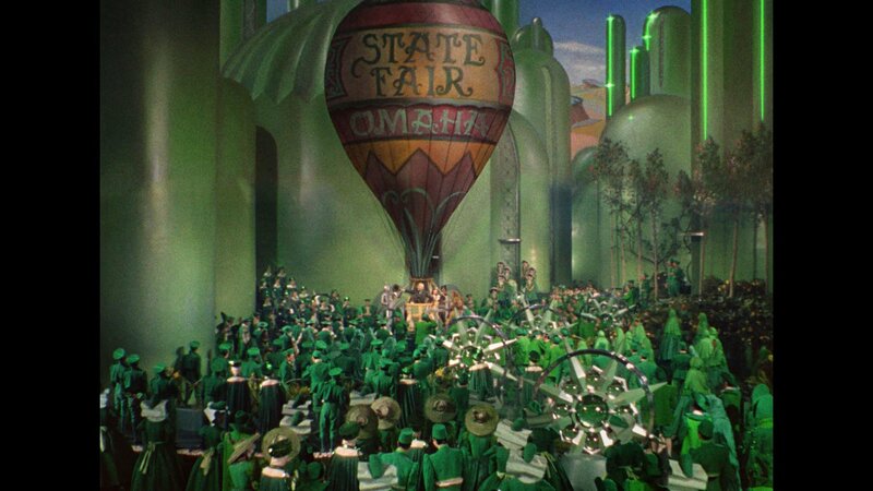 Green-clad Crowd in City