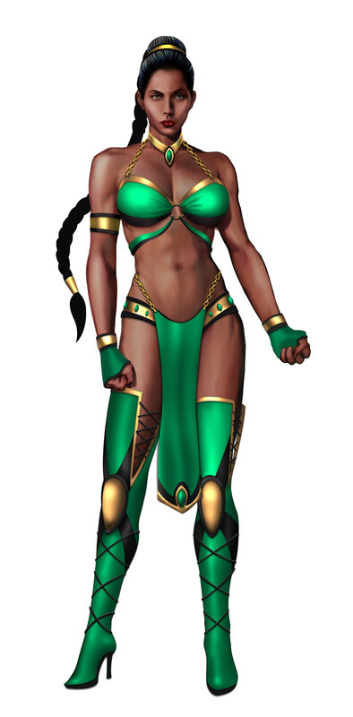 green-clad female warrior