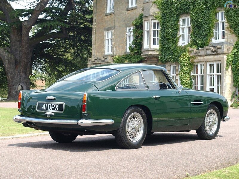 Green classic Aston Martin car