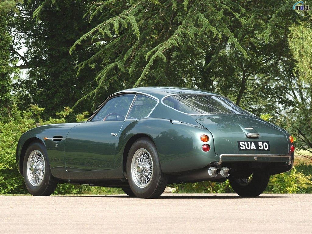 Green classic Aston Martin DB4