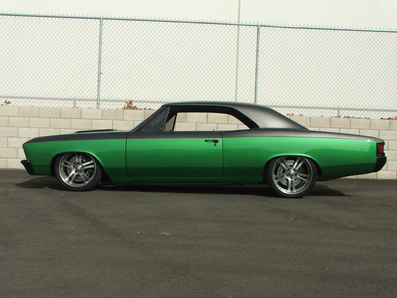 green classic car