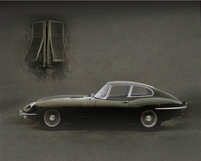 Green Classic Car — Black