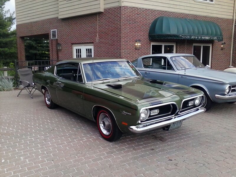 Green Classic Car — Calm, Afternoon, Photograph, Building, Folding Chair