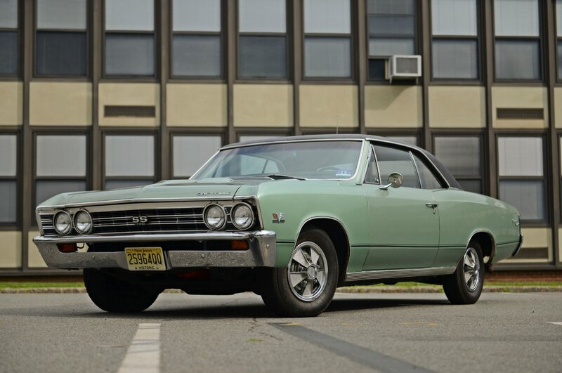 Green Classic Car — Calm, Afternoon, Photograph, Building, License Plate