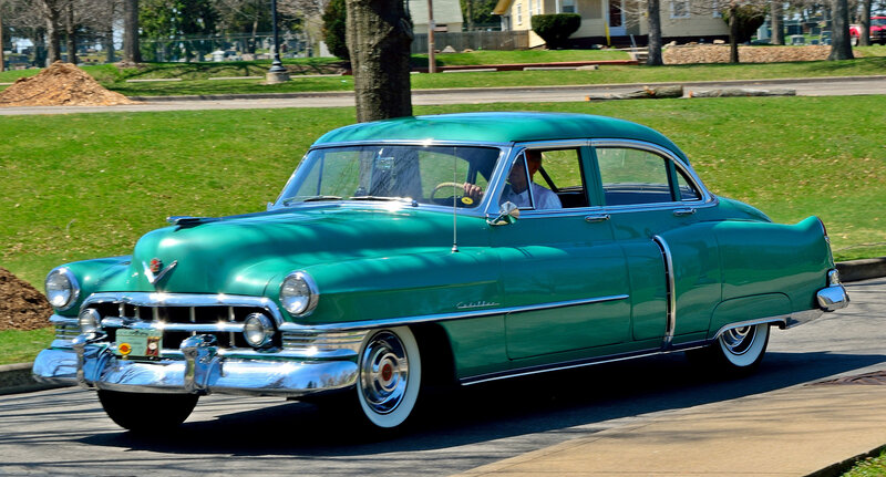 Green Classic Car — Calm, Afternoon, Photograph, Driver