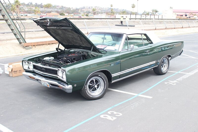 Green Classic Car — Calm, Afternoon, Photograph, Open Hood