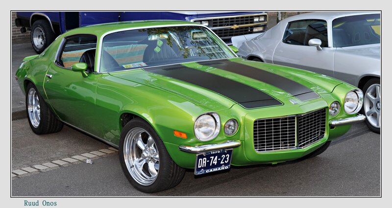 Green Classic Car — Calm, Afternoon, Photograph, Truck