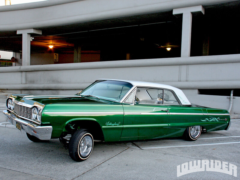 Green Classic Car — Calm, Night