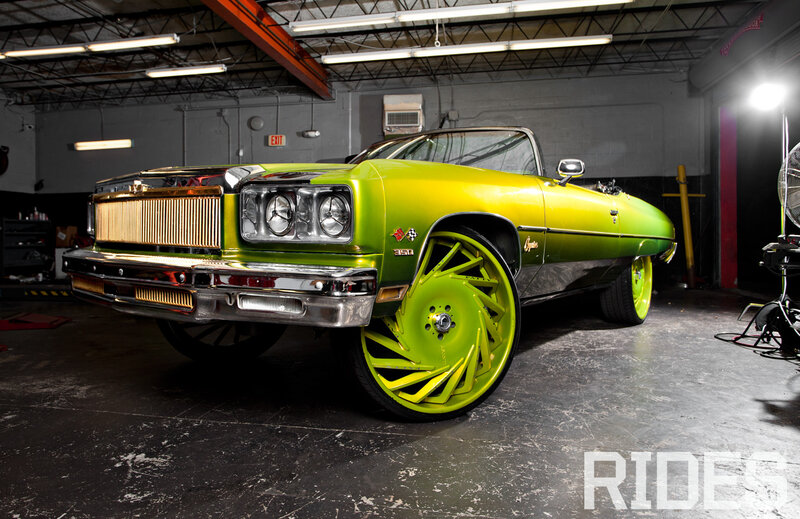 Green Classic Car — Dramatic, Photograph, Garage, Wheels