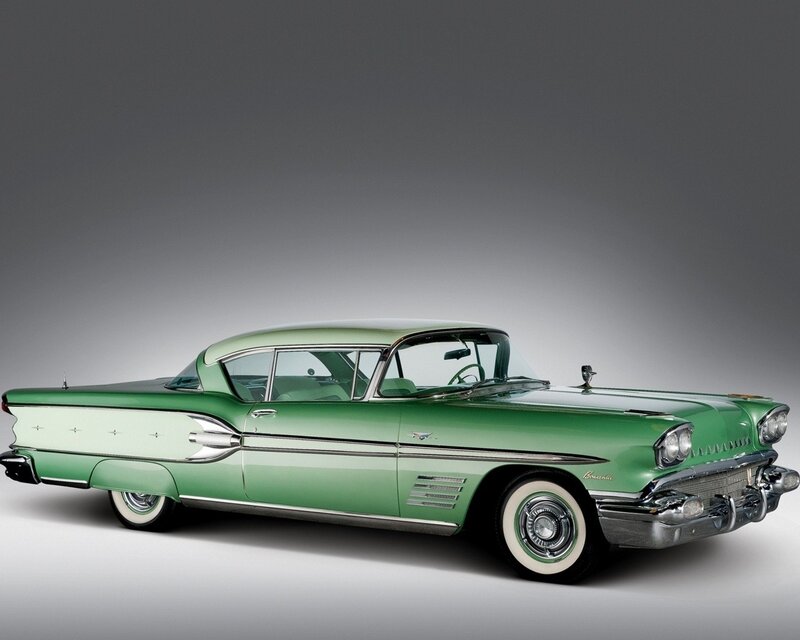 Green Classic Car — Dramatic, Photograph, White Wall Tires