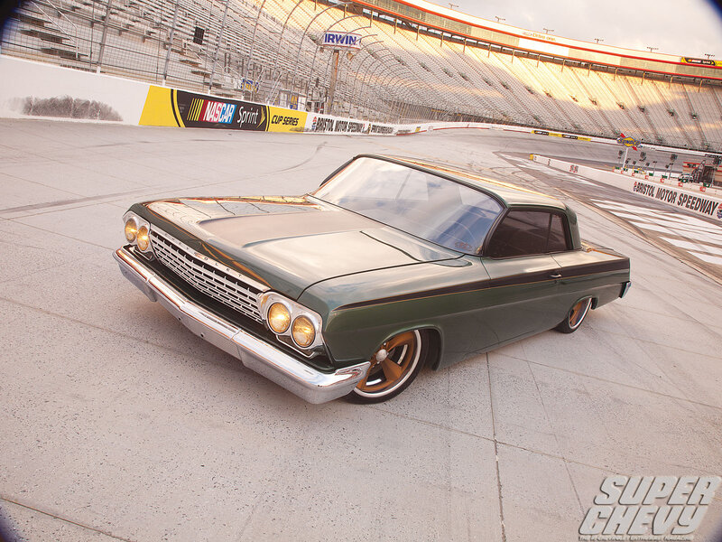 Green Classic Car — Dramatic, Sunset, Photograph, Race Track
