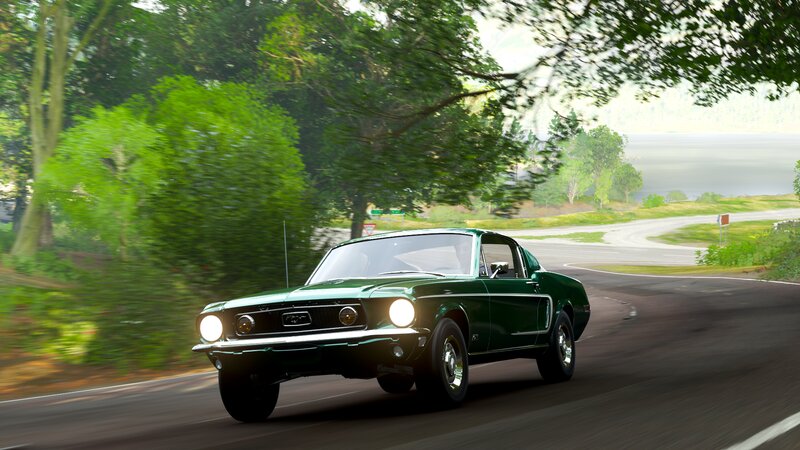 Green Classic Car — Dynamic, Afternoon