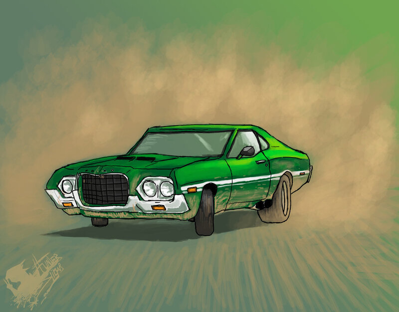 Green Classic Car — Dynamic