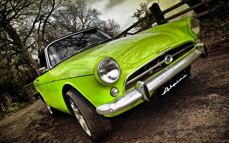 Green Classic Car — Lime Green, Dramatic