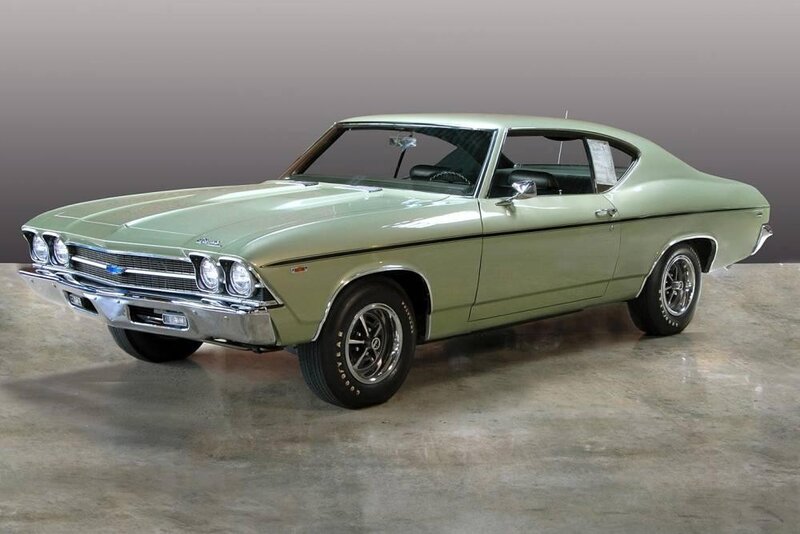 Green Classic Car — Neutral, Photograph, Showroom