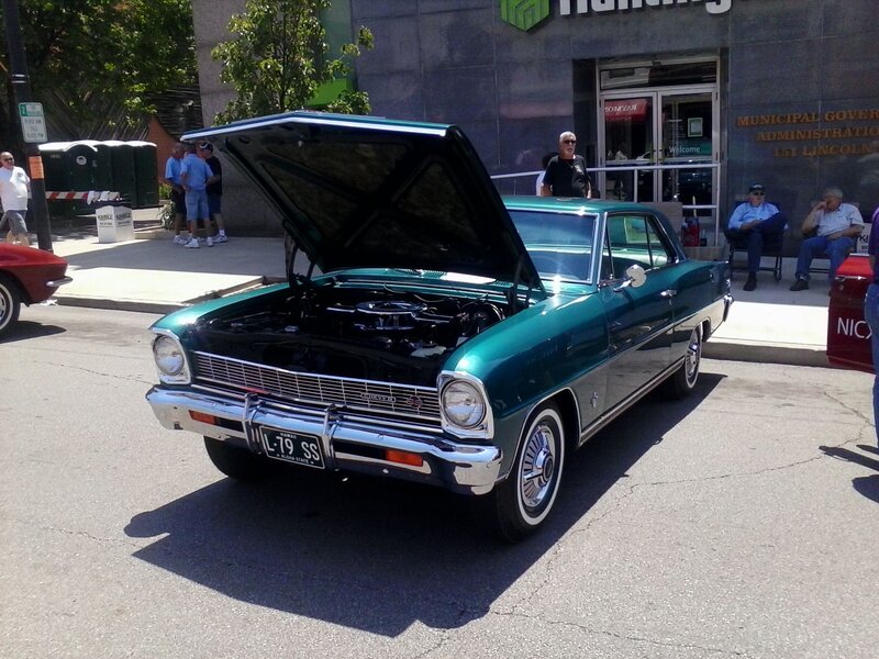 Green Classic Car — Outdoor, Afternoon, Photograph, People