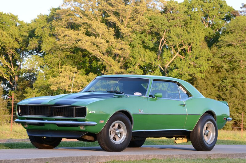 Green Classic Car — Serene, Afternoon, Photograph, Trees, Fence