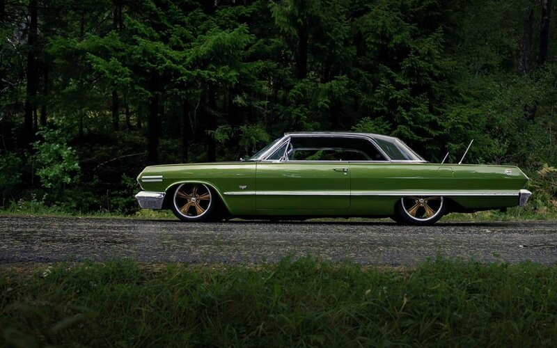 Green Classic Car — Serene, Photograph, Forest
