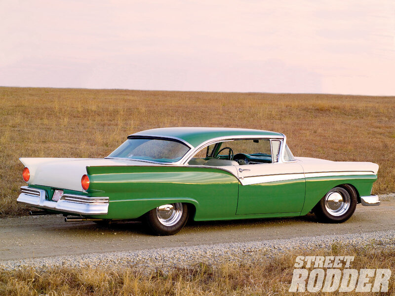 Green Classic Car — Serene, Sunset, Photograph