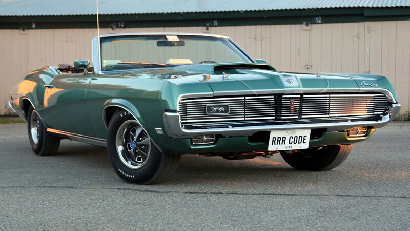 Green Classic Convertible — Calm, Sunset