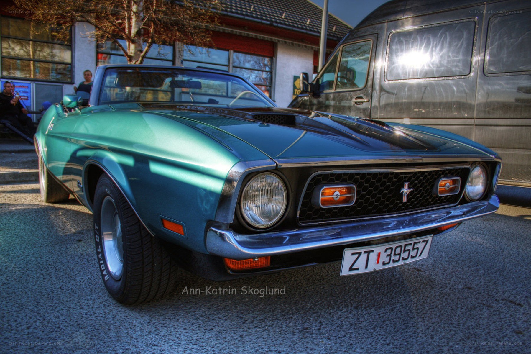Green classic convertible car