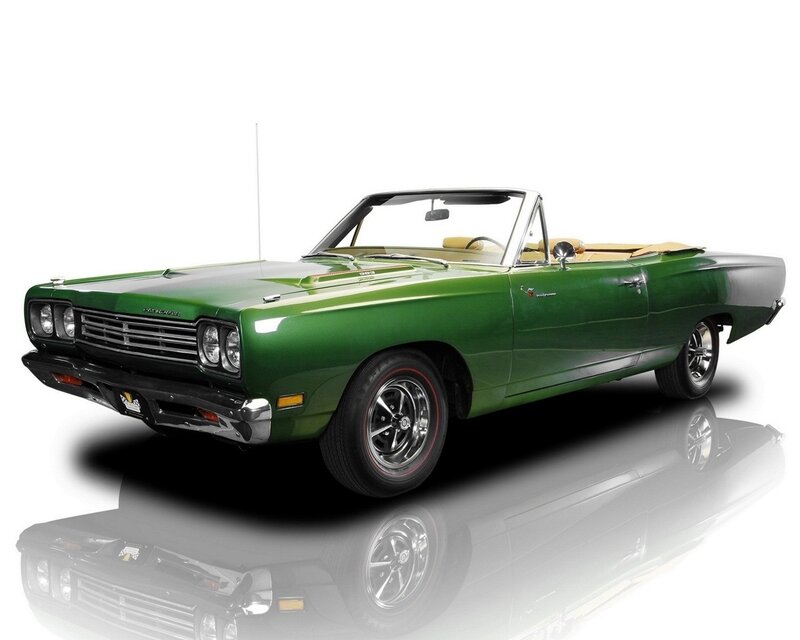 Green classic convertible car