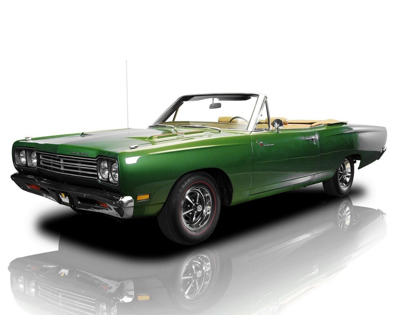 Green classic convertible car