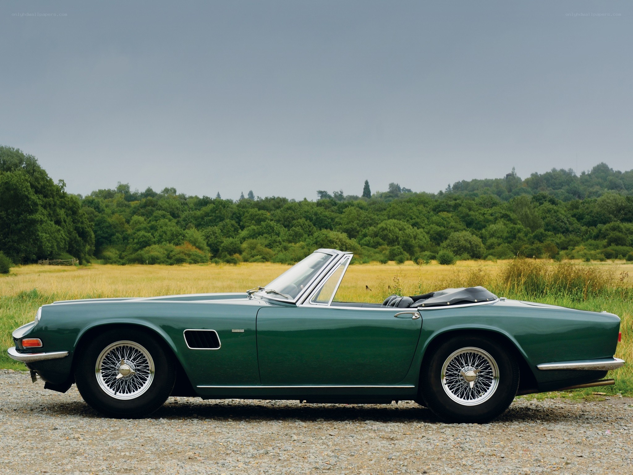 Green classic convertible car