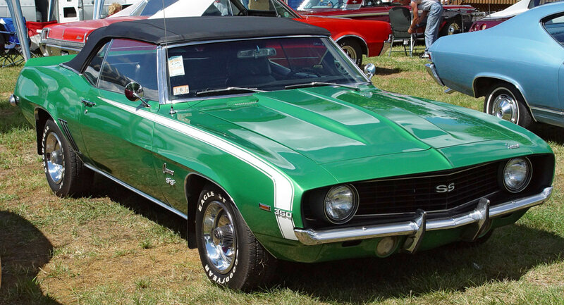 Green classic convertible car