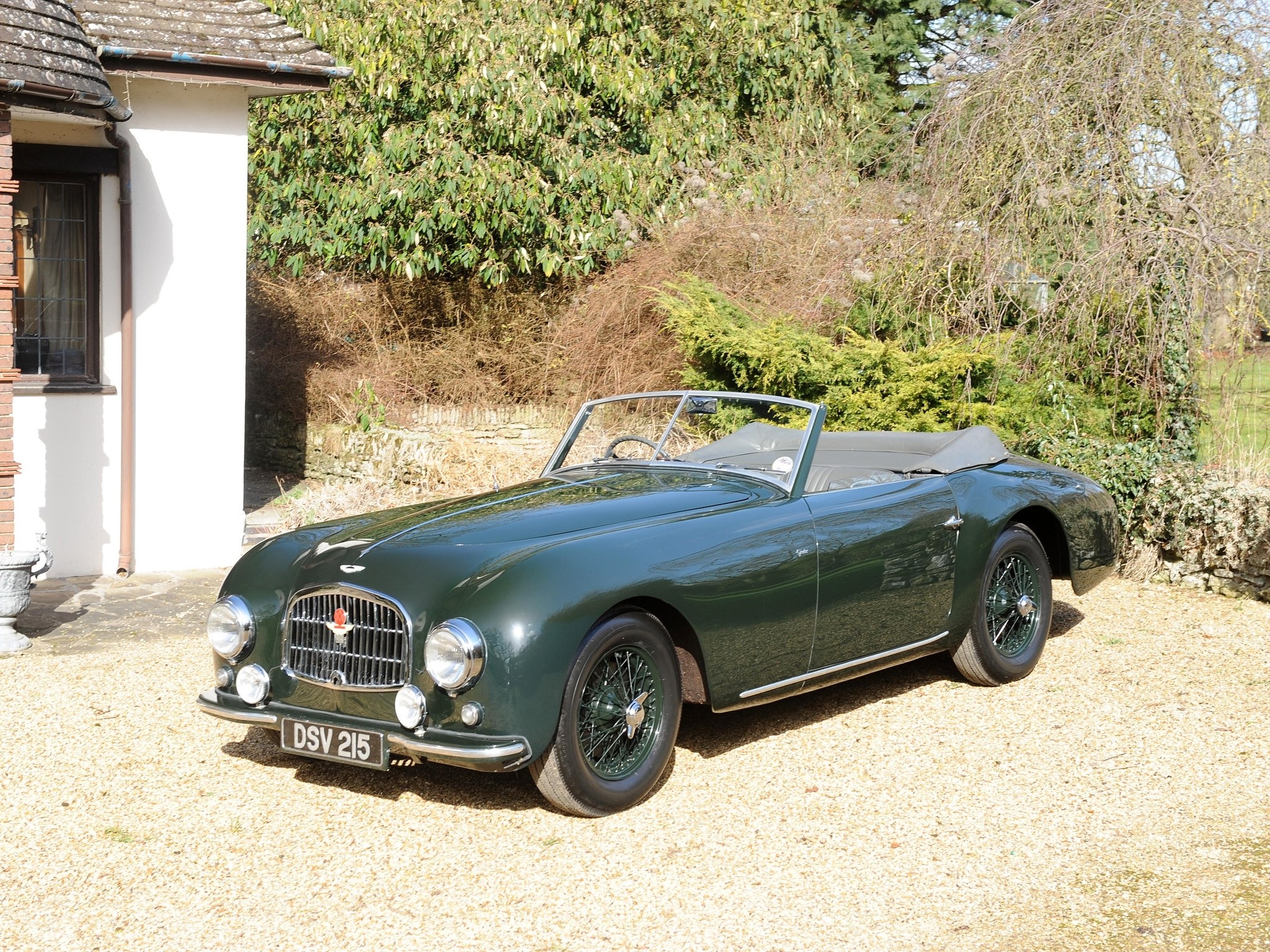 Green classic convertible car