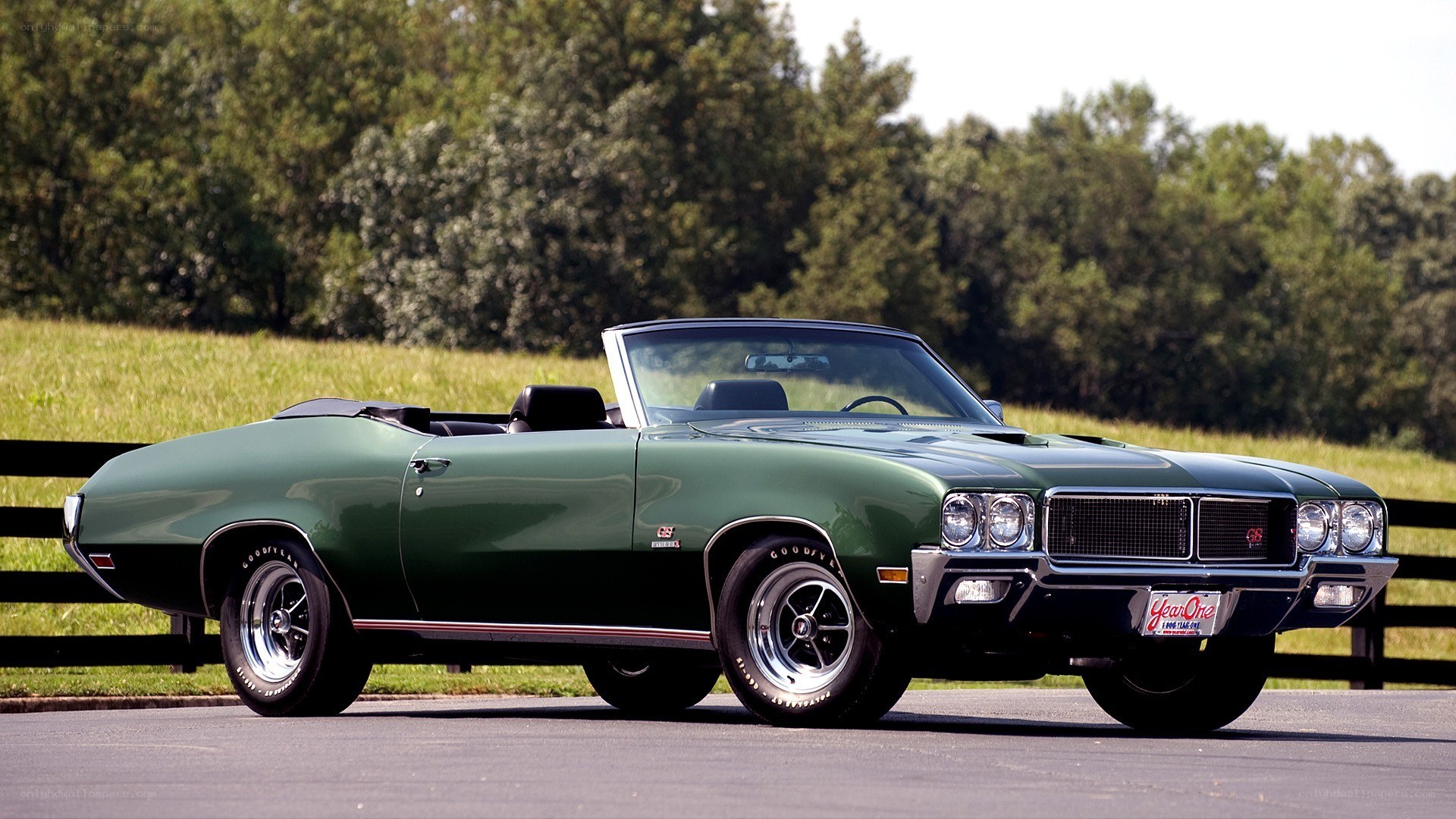 Green classic convertible car