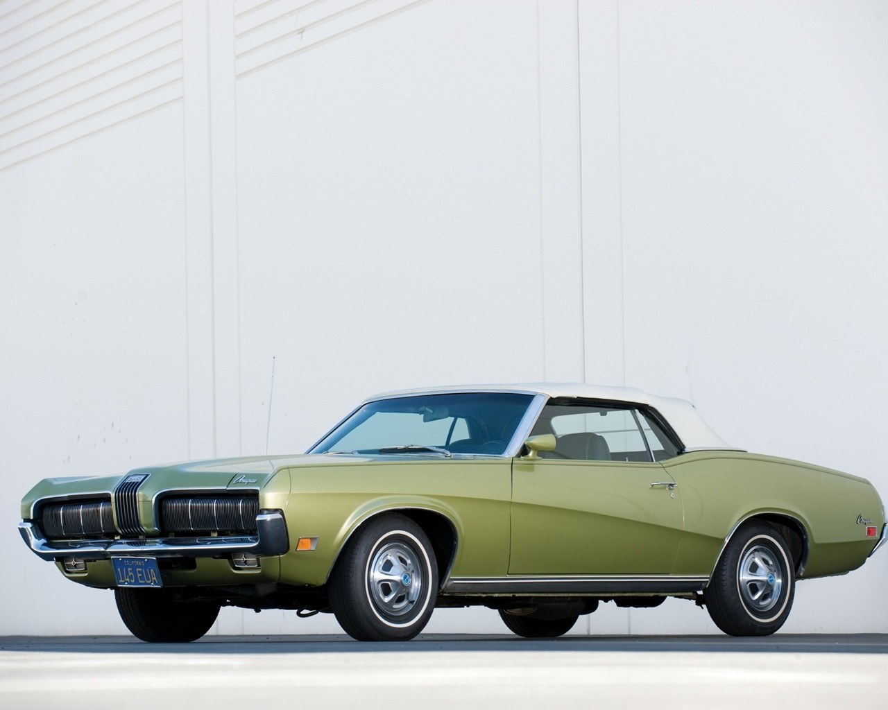 Green classic convertible car