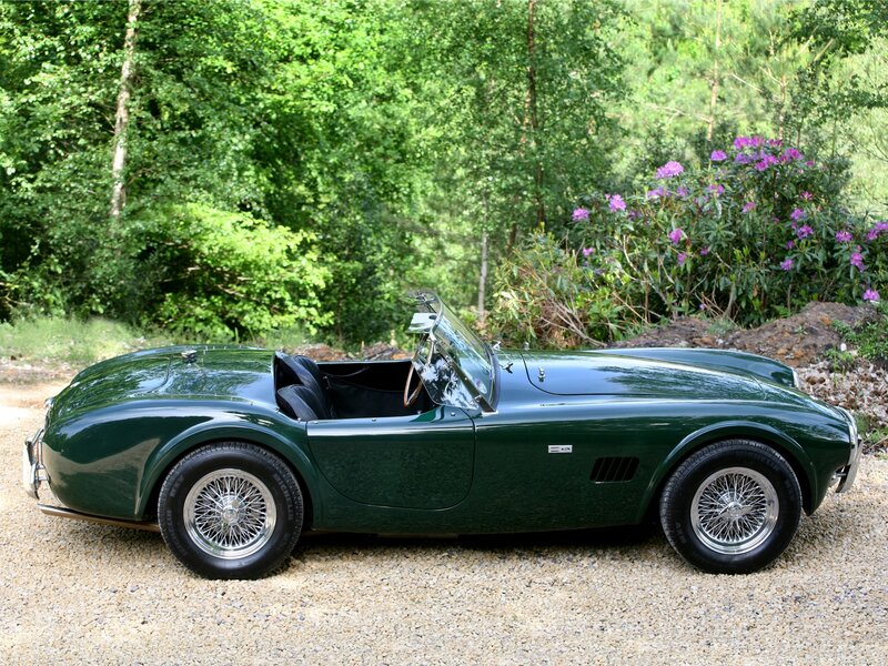 Green classic convertible sports car