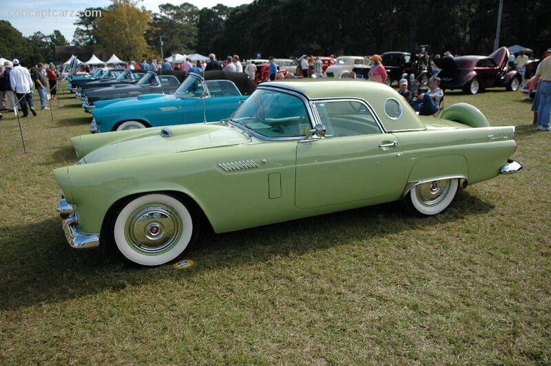 Green classic Ford Thunderbird