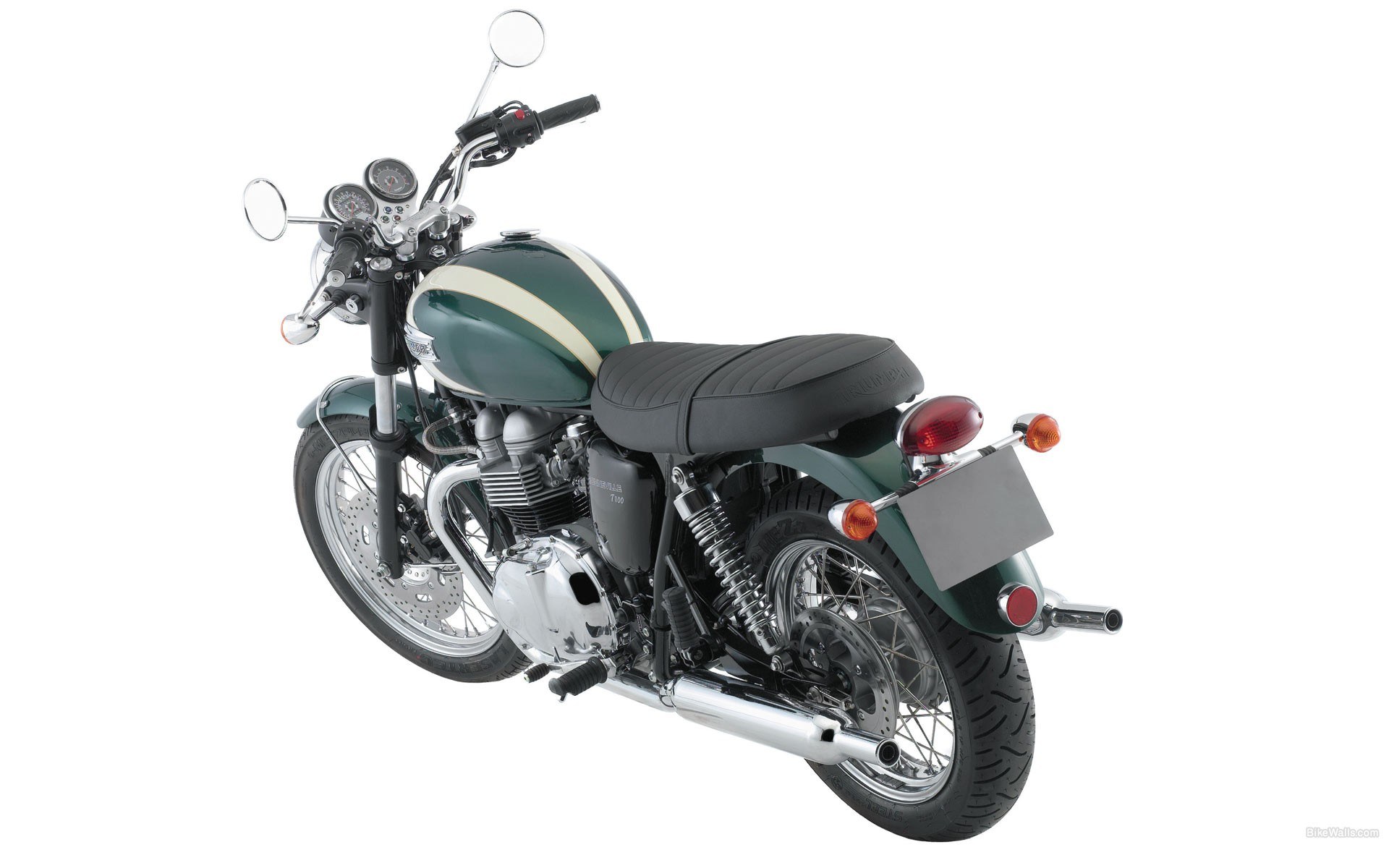 green classic motorcycle