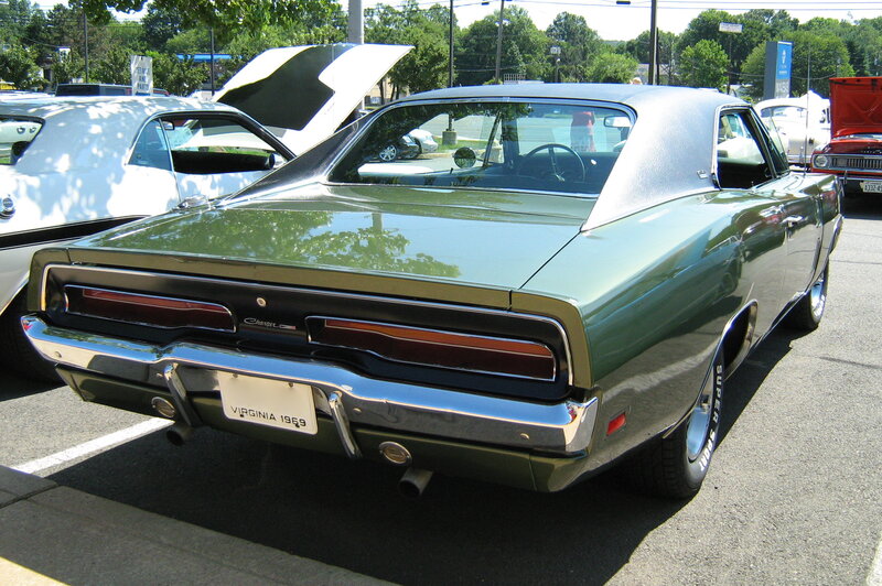 Green classic muscle car