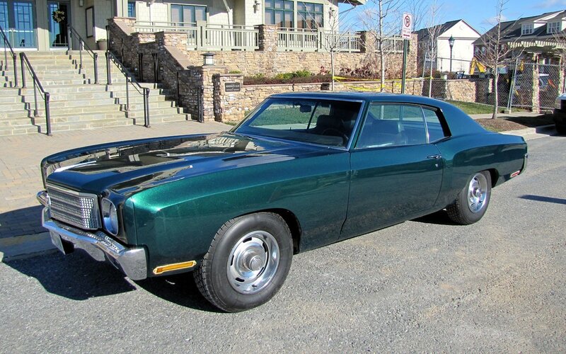Green classic muscle car