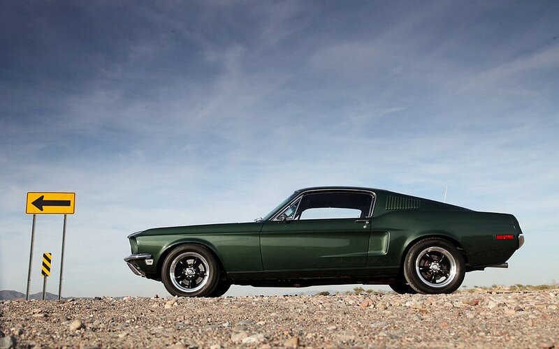 Green classic muscle car