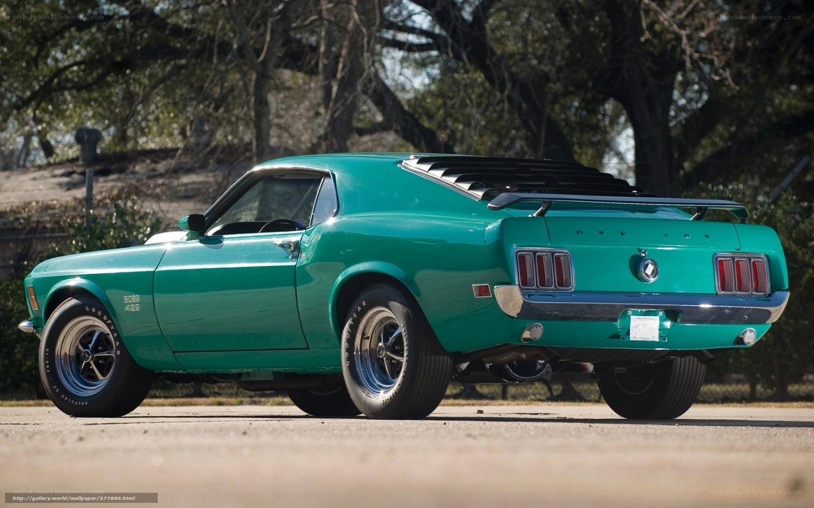 Green classic muscle car