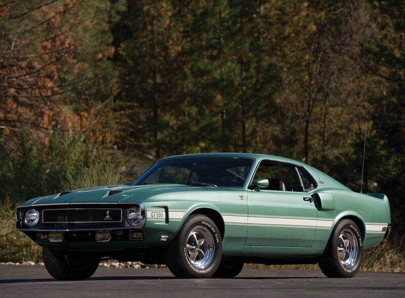 Green classic muscle car