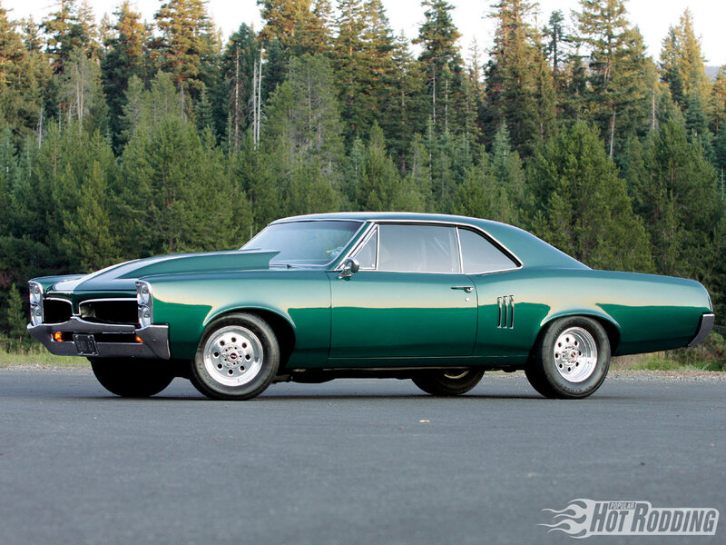 Green classic muscle car