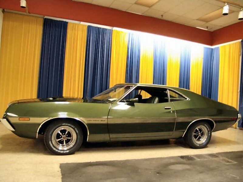 green classic muscle car