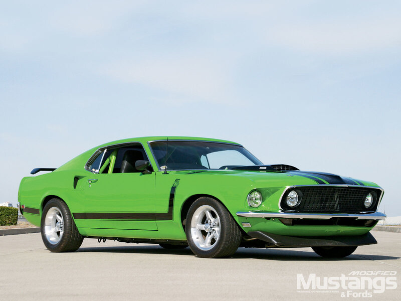 Green classic muscle car