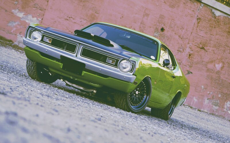 Green Classic Muscle Car — Dramatic, Afternoon
