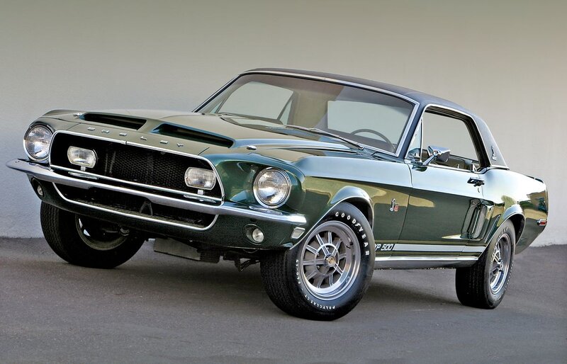 Green Classic Muscle Car — Dramatic, Photograph